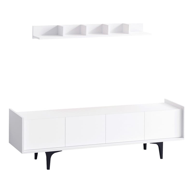 ASIR Hanah Home Kastra White TV Unit Engineered Wood