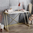 ASIR Hanah Home Anemon - White/Gold White Gold Study Desk