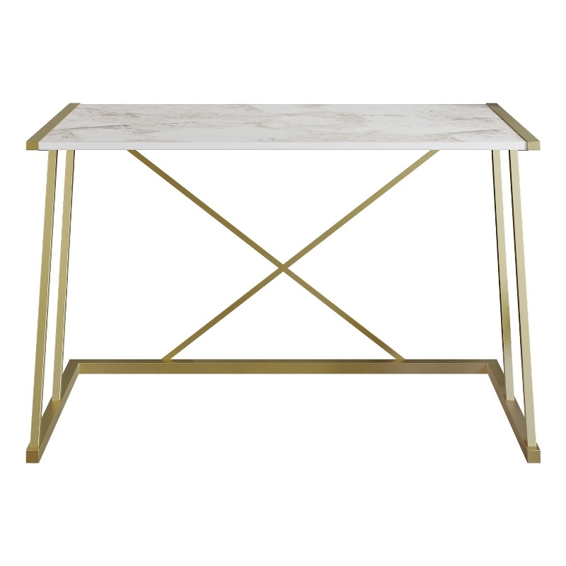 ASIR Hanah Home Anemon - White/Gold White Gold Study Desk