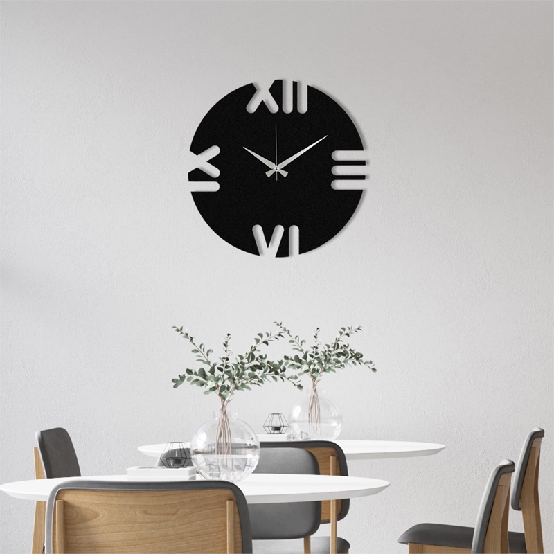 ASIR Wallity Leon Black Decorative Metal Wall Clock
