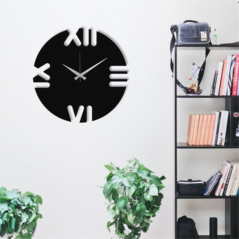 ASIR Wallity Leon Black Decorative Metal Wall Clock