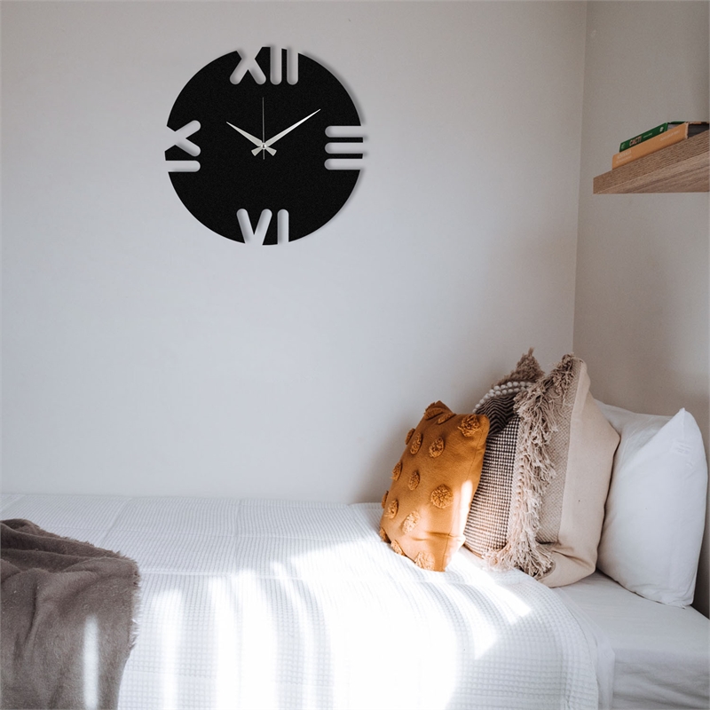 ASIR Wallity Leon Black Decorative Metal Wall Clock