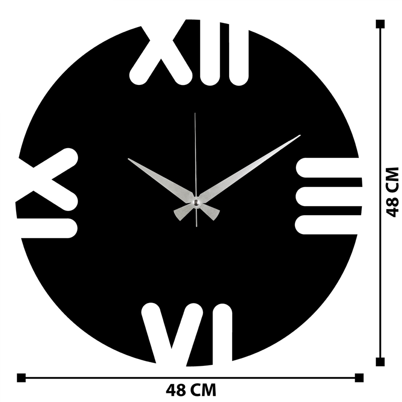 ASIR Wallity Leon Black Decorative Metal Wall Clock