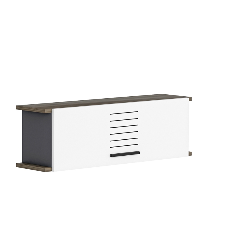 ASIR Hanah Home Rafdawn - Walnut Anthracite White Wall Shelf