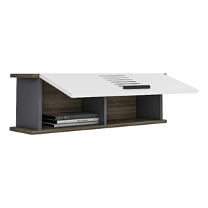 ASIR Hanah Home Rafdawn - Walnut Anthracite White Wall Shelf