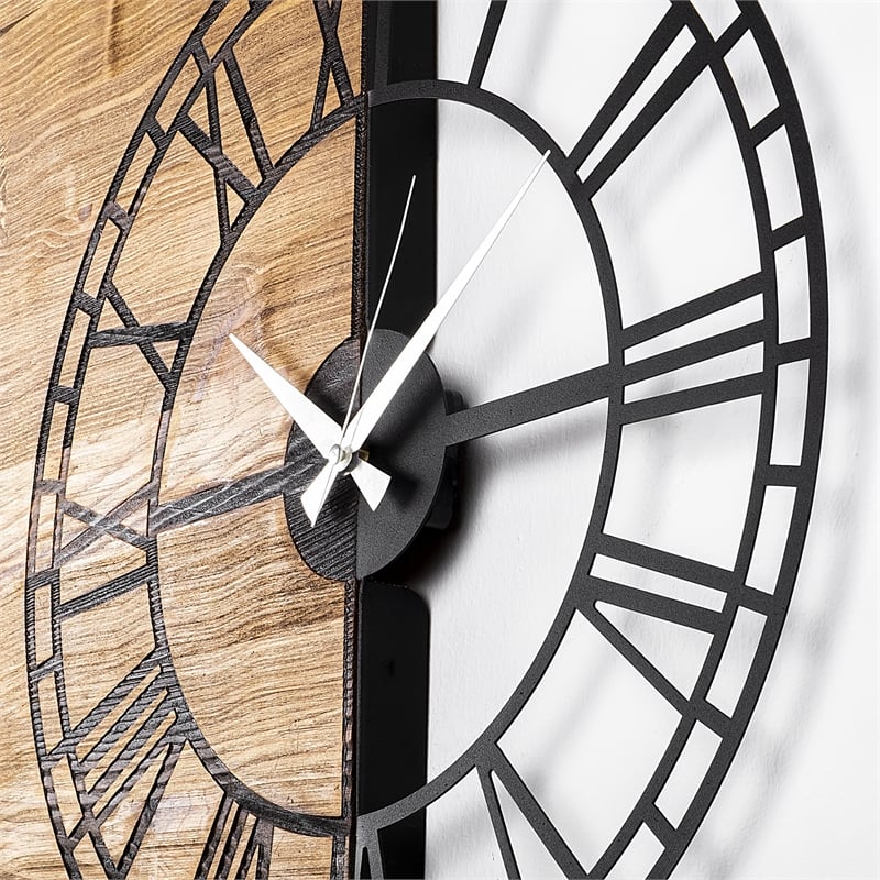 ASIR Wallity Wooden Clock 10 Walnut Black Decorative Wooden Wall Clock