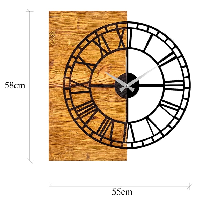 ASIR Wallity Wooden Clock 10 Walnut Black Decorative Wooden Wall Clock
