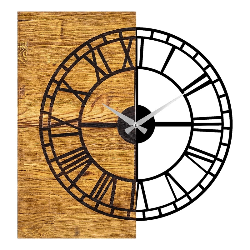 ASIR Wallity Wooden Clock 10 Walnut Black Decorative Wooden Wall Clock
