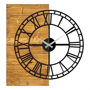 ASIR Wallity Wooden Clock 10 Walnut Black Decorative Wooden Wall Clock