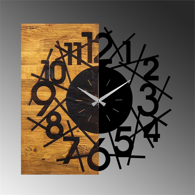 ASIR Wallity Wooden Clock 26 Walnut Black Decorative Wooden Wall Clock