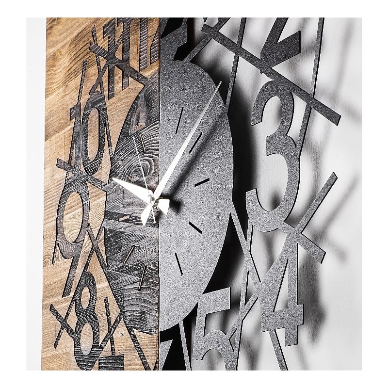 ASIR Wallity Wooden Clock 26 Walnut Black Decorative Wooden Wall Clock