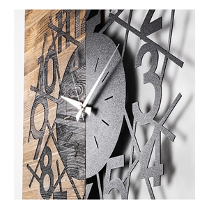 ASIR Wallity Wooden Clock 26 Walnut Black Decorative Wooden Wall Clock