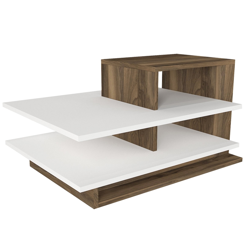 ASIR Hanah Home Vens - White/Walnut White Walnut Coffee Table