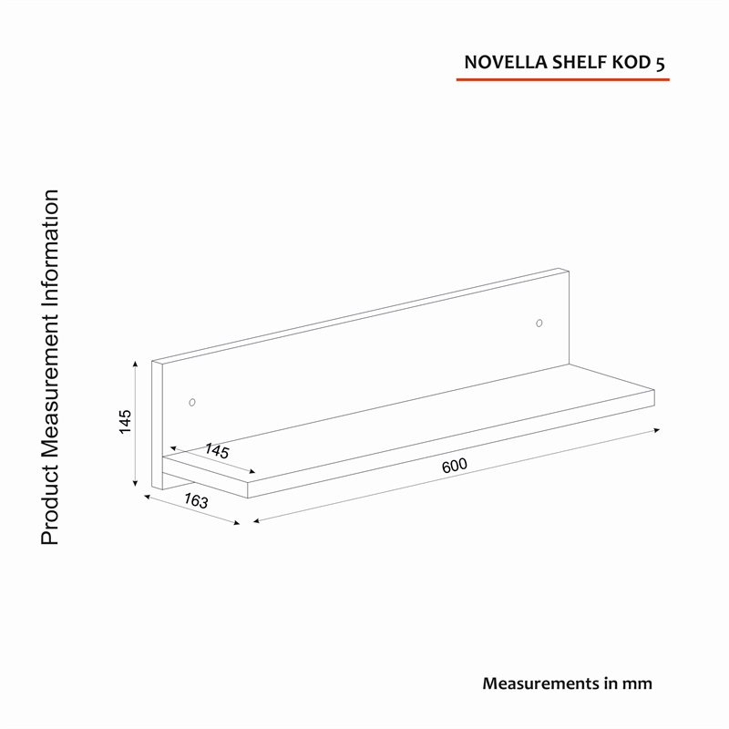 ASIR Hanah Home Novella K5 - White Wall Shelf