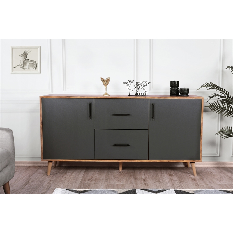 ASIR Hanah Home Cordoba Walnut Anthracite Console