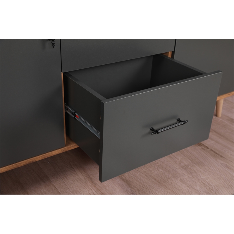 ASIR Hanah Home Cordoba Walnut Anthracite Console