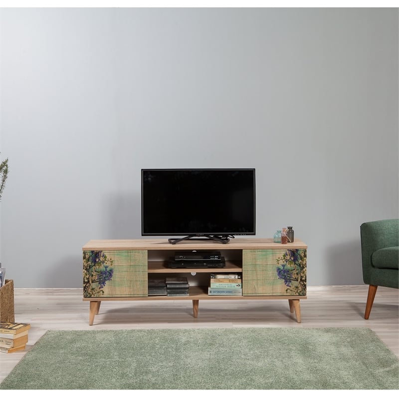 ASIR Hanah Home Truva - 727 Sonoma Oak TV Stand
