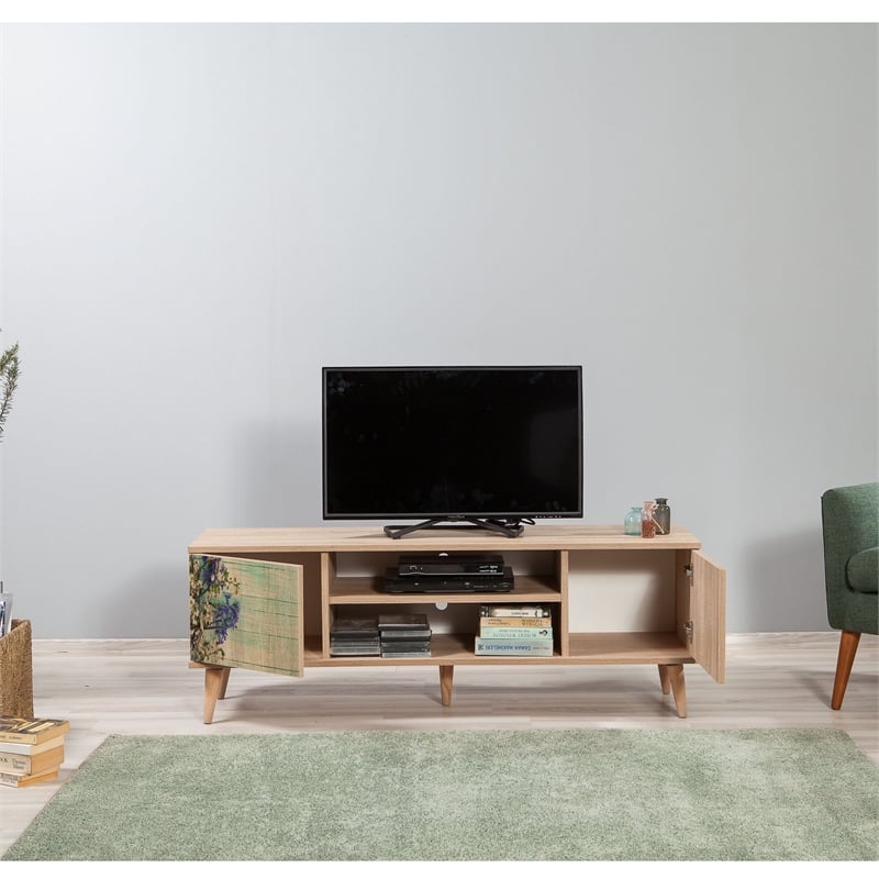 ASIR Hanah Home Truva - 727 Sonoma Oak TV Stand