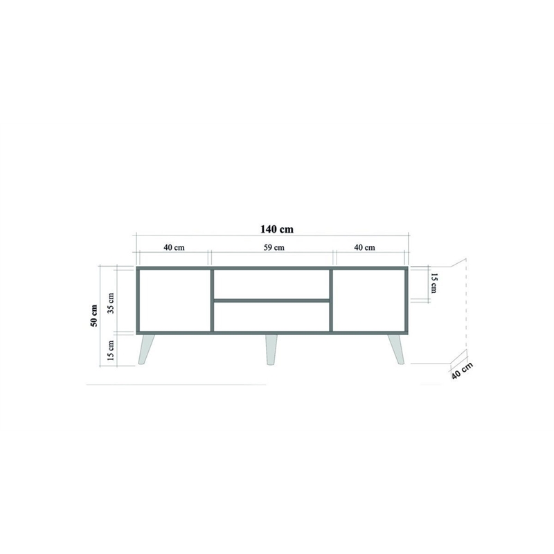 ASIR Hanah Home Truva - 727 Sonoma Oak TV Stand