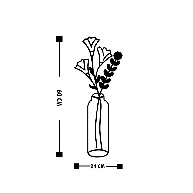ASIR Wallity Flower 6 Black Decorative Metal Wall Accessory