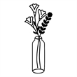 ASIR Wallity Flower 6 Black Decorative Metal Wall Accessory