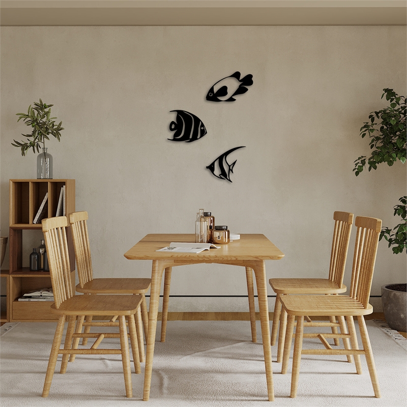 ASIR Wallity Fishes - 300 Black Decorative Metal Wall Accessory