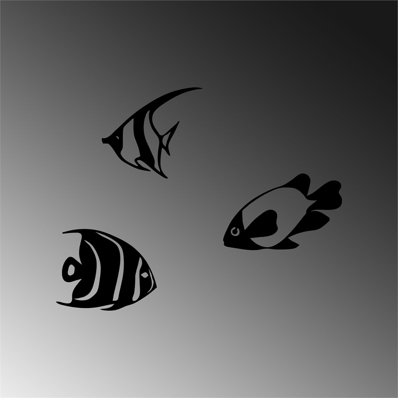 ASIR Wallity Fishes - 300 Black Decorative Metal Wall Accessory