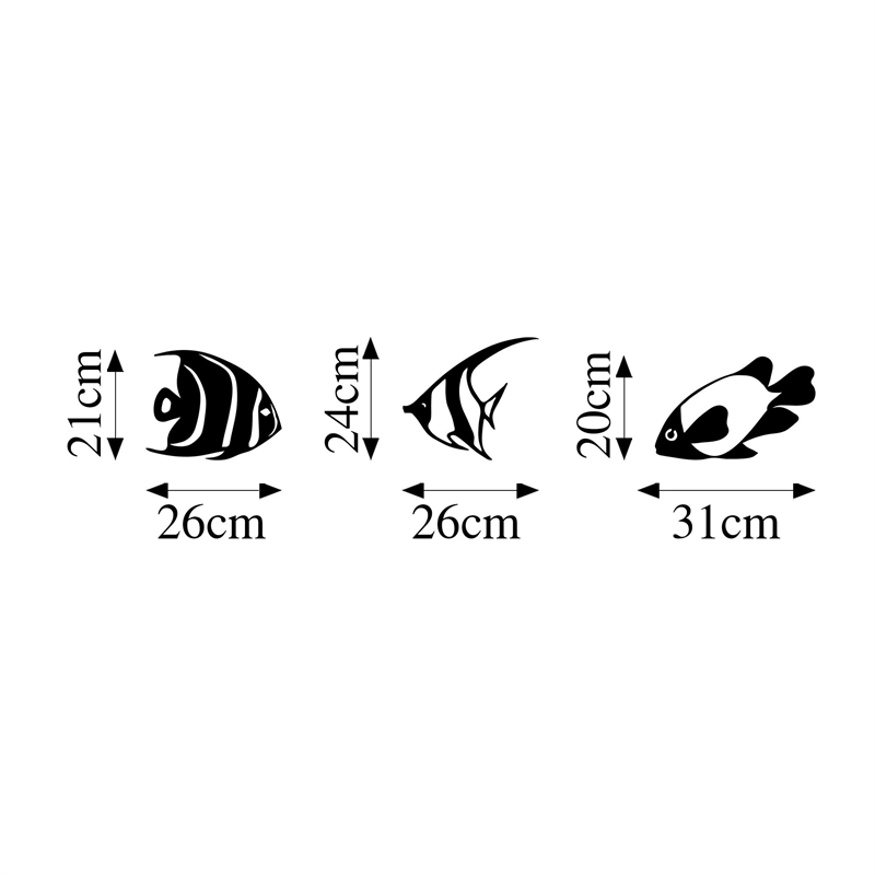 ASIR Wallity Fishes - 300 Black Decorative Metal Wall Accessory