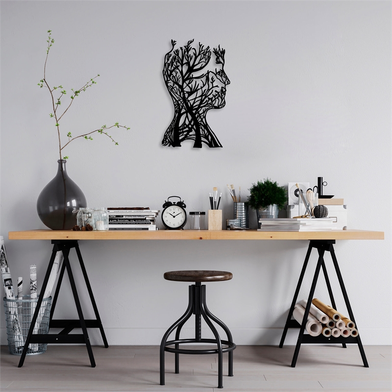 ASIR Wallity Tree Man - 317 Black Decorative Metal Wall Accessory