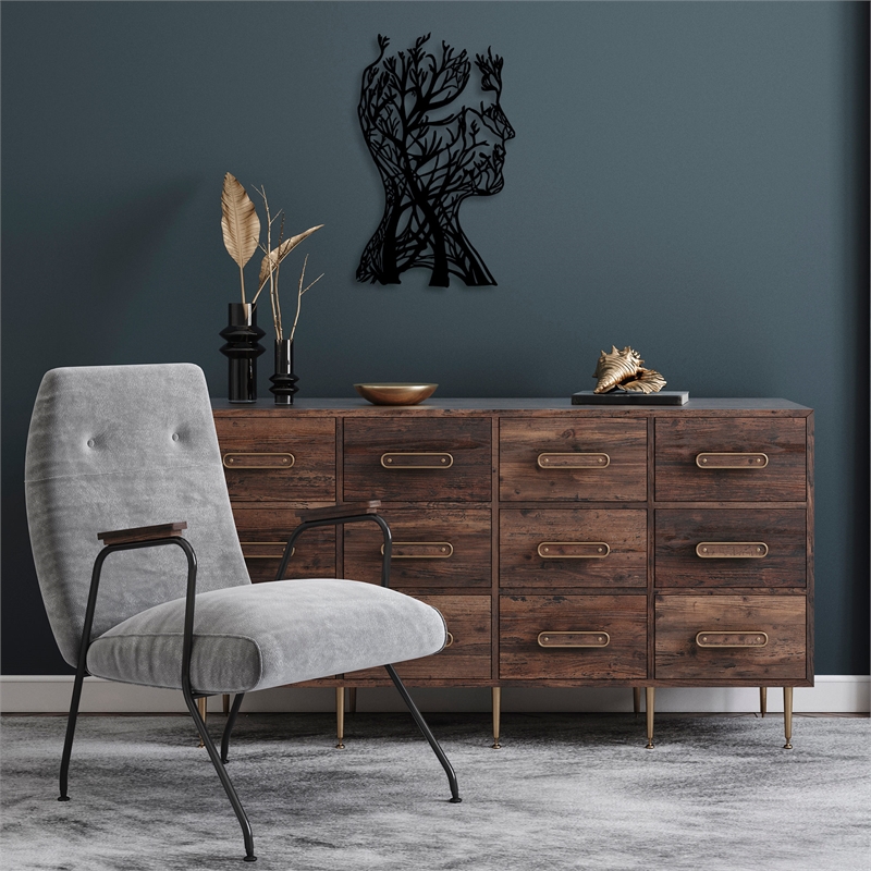 ASIR Wallity Tree Man - 317 Black Decorative Metal Wall Accessory