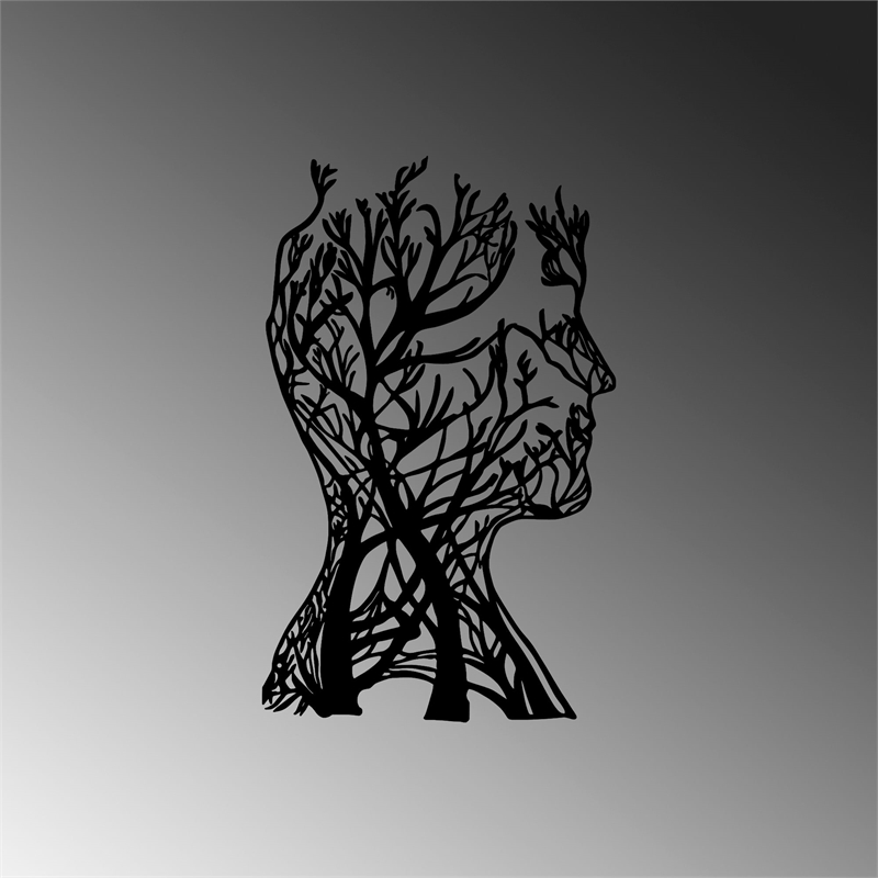 ASIR Wallity Tree Man - 317 Black Decorative Metal Wall Accessory