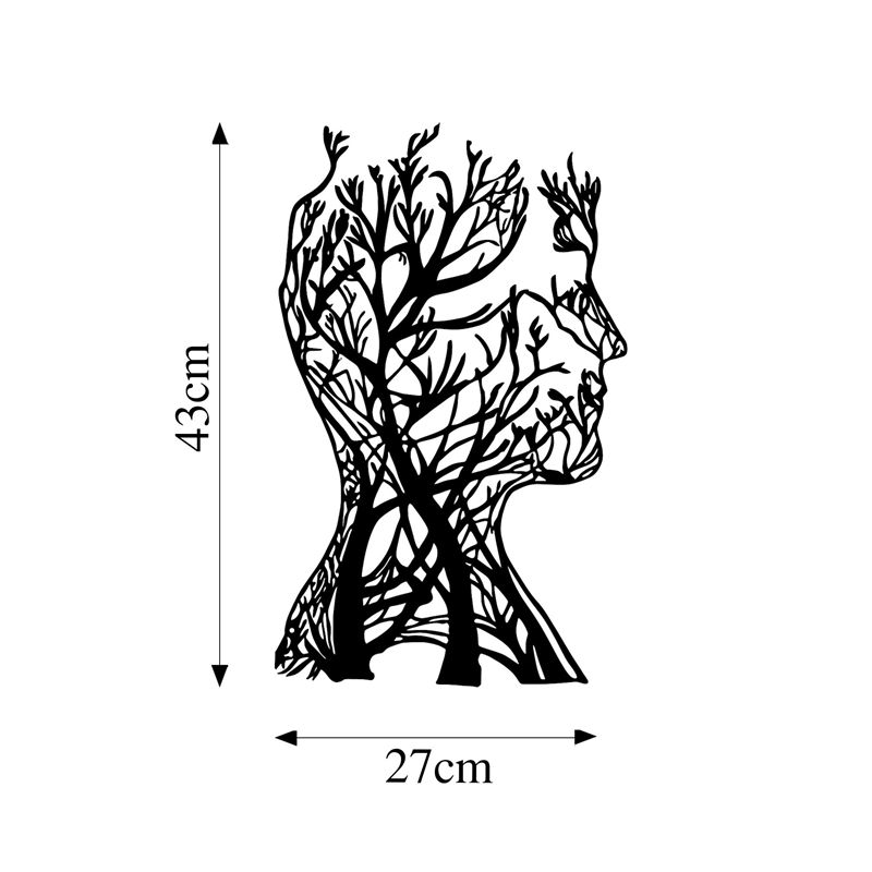 ASIR Wallity Tree Man - 317 Black Decorative Metal Wall Accessory