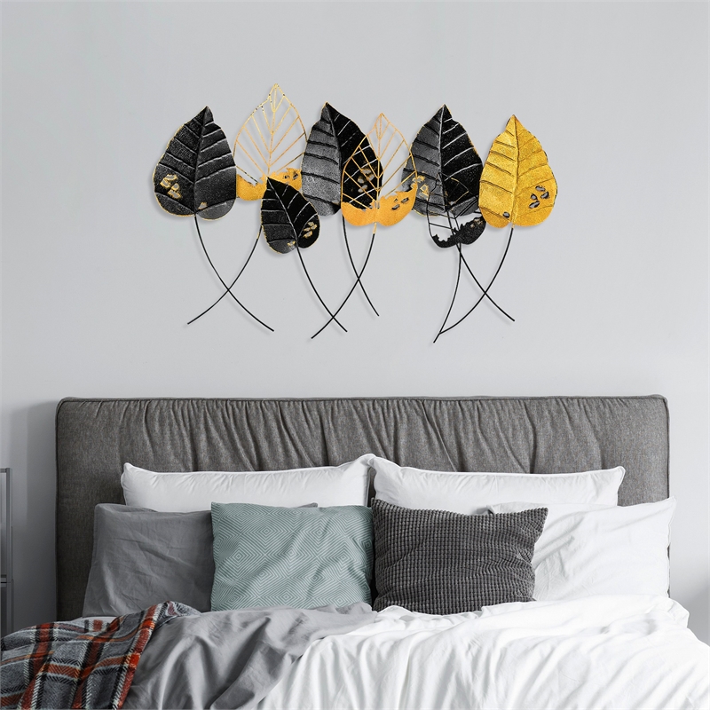 ASIR Wallity Casting Leaf Multicolor Decorative Metal Wall Accessory
