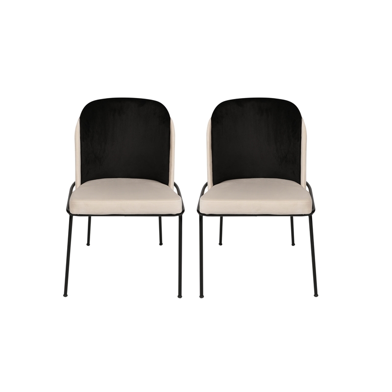 ASIR Hanah Home Dore 145 V2 Black Cream Chair Set