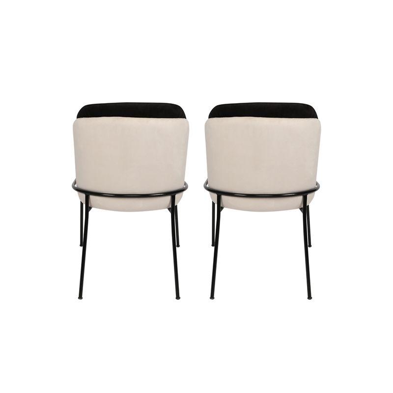 ASIR Hanah Home Dore 145 V2 Black Cream Chair Set