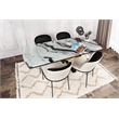 ASIR Hanah Home Dore 145 V2 Black Cream Chair Set