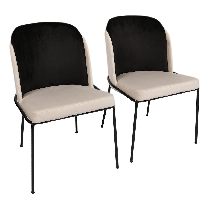 ASIR Hanah Home Dore 145 V2 Black Cream Chair Set