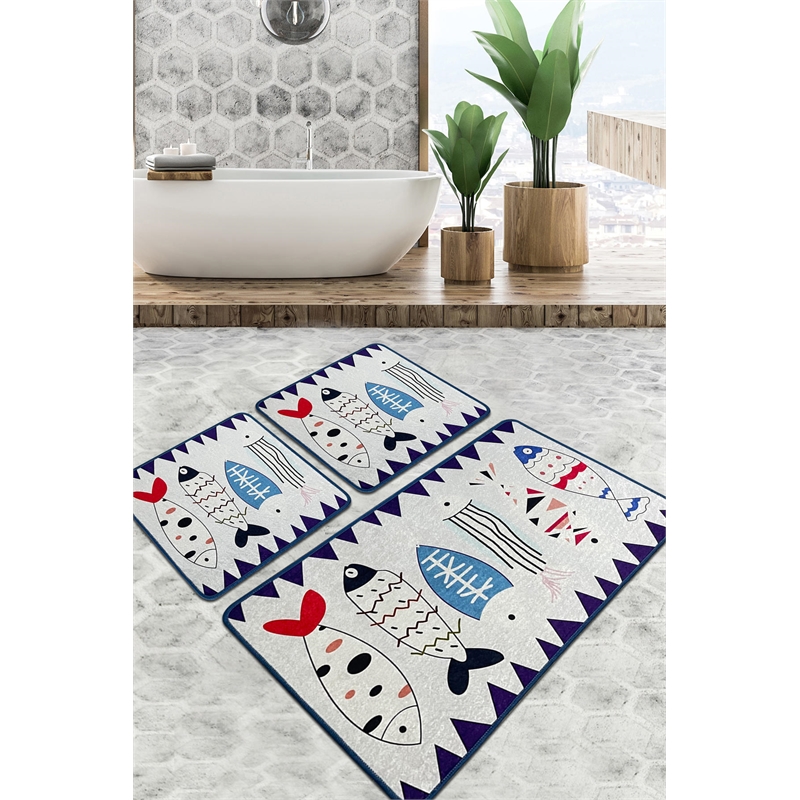 ASIR L'essential Maison Le Poissson Djt Multicolor Bathmat Set
