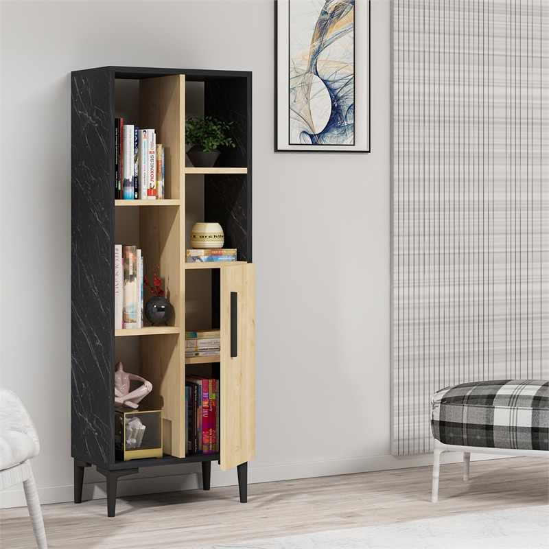 ASIR Hanah Home Ephesus - Black Sapphire Oak Black Multi Purpose Cabinet