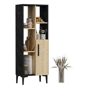 ASIR Hanah Home Ephesus - Black Sapphire Oak Black Multi Purpose Cabinet