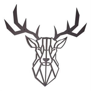 ASIR Wallity Deer Black Decorative Metal Wall Accessory