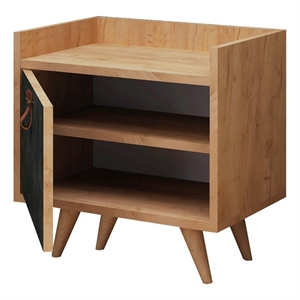 ASIR Hanah Home Juuna Oak Dark Grey Nightstand