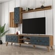 ASIR Hanah Home Class S - Walnut/Chalcedony Walnut Chalcedony TV Unit