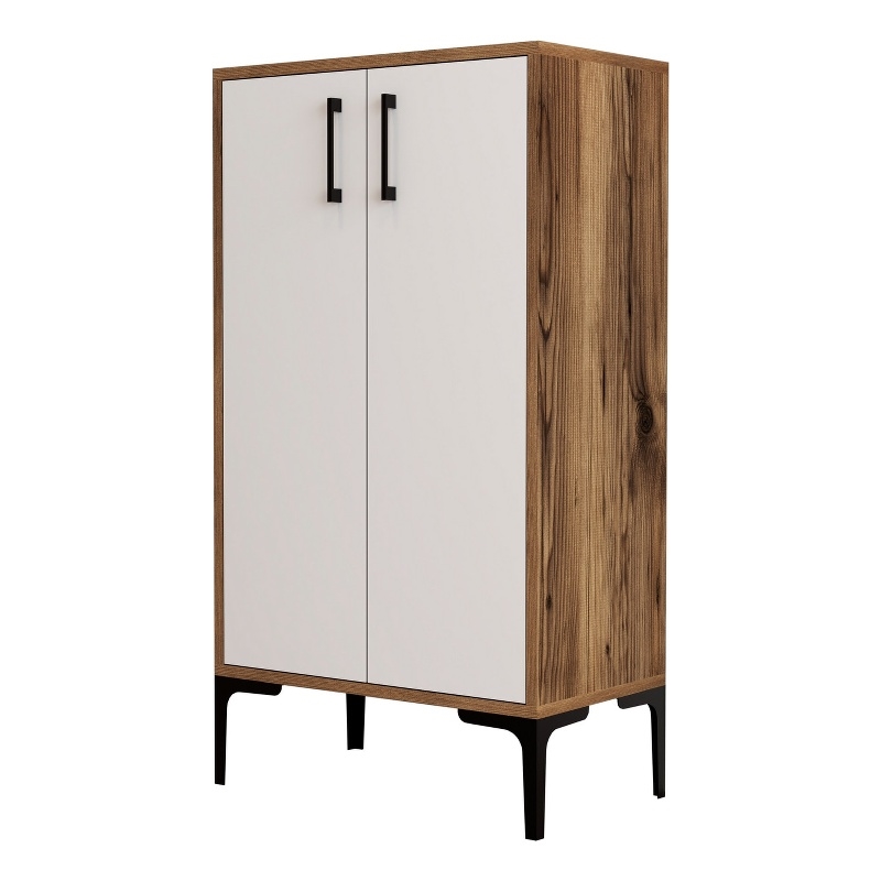 ASIR Hanah Home Prag - Walnut/White Walnut White Shoe Cabinet