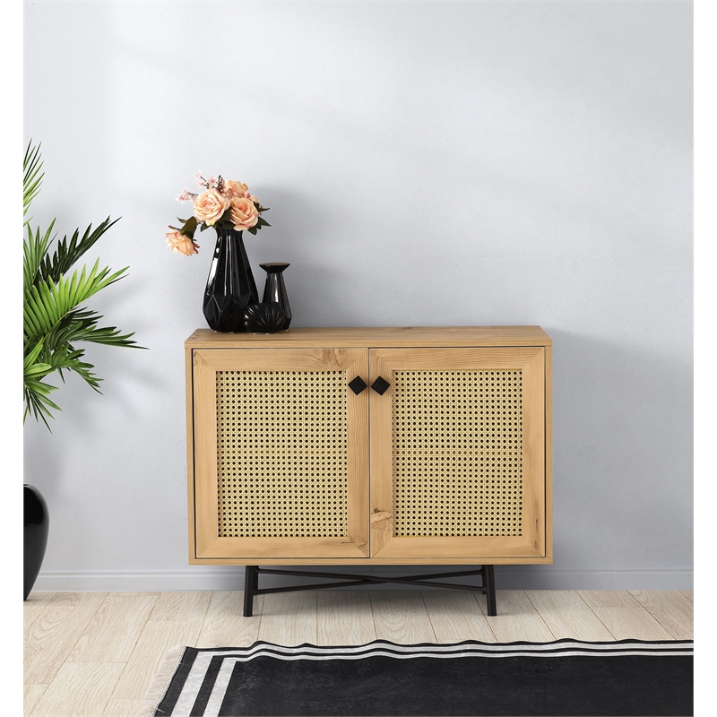 ASIR Hanah Home Tarsus Oak Black Multi Purpose Cabinet