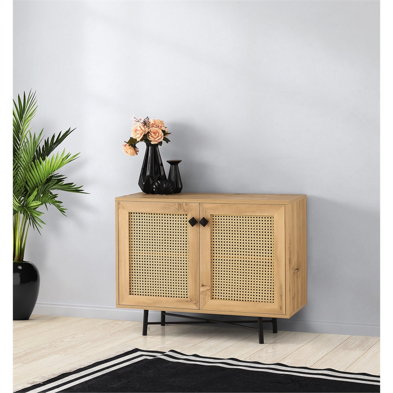 ASIR Hanah Home Tarsus Oak Black Multi Purpose Cabinet