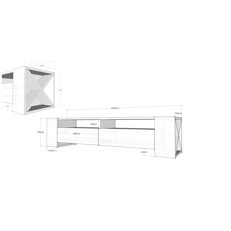ASIR Hanah Home Sosruko - White TV Stand