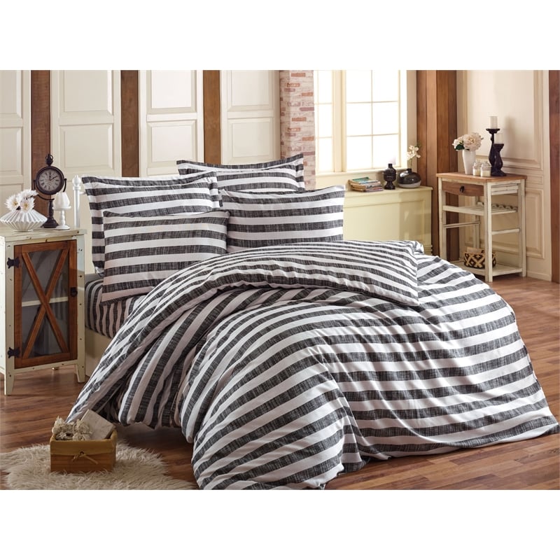 ASIR L'essential Maison Hook - Black White Double Quilt Cover Set