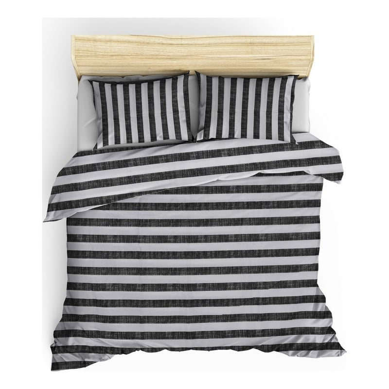 ASIR L'essential Maison Hook - Black White Double Quilt Cover Set
