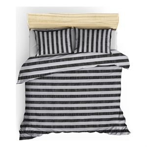 ASIR L'essential Maison Hook - Black White Double Quilt Cover Set